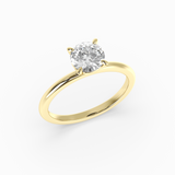 Round Lab-Grown Diamond Solitaire Engagement Ring in 14K Gold – Classic Band