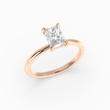 Radiant Cut Lab-Grown Diamond Solitaire Engagement Ring in 14K Gold – Classic Band
