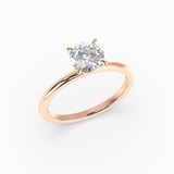 Round Lab-Grown Diamond Solitaire Engagement Ring in 14K Gold – Classic Band
