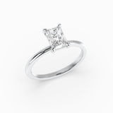 Radiant Cut Lab-Grown Diamond Solitaire Engagement Ring in 14K Gold – Classic Band