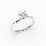 Round Lab-Grown Diamond Solitaire Engagement Ring in 14K Gold – Classic Band