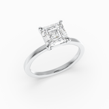 Asscher Cut Lab-Grown Diamond Solitaire Engagement Ring in 14K Gold – Classic Band