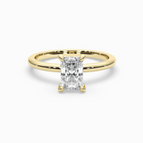 Radiant Cut Lab-Grown Diamond Solitaire Engagement Ring in 14K Gold – Classic Band