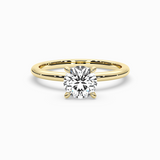 Round Lab-Grown Diamond Solitaire Engagement Ring in 14K Gold – Classic Band