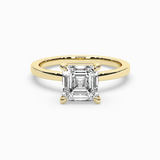 Asscher Cut Lab-Grown Diamond Solitaire Engagement Ring in 14K Gold – Classic Band