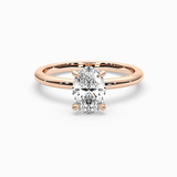 Oval Lab-Grown Diamond Solitaire Engagement Ring in 14K Gold – Classic Band