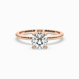Round Lab-Grown Diamond Solitaire Engagement Ring in 14K Gold – Classic Band