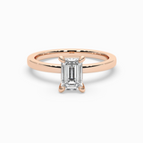 Emerald Cut Lab-Grown Diamond Solitaire Engagement Ring in 14K Gold – Classic Band
