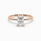 Radiant Cut Lab-Grown Diamond Solitaire Engagement Ring in 14K Gold – Classic Band
