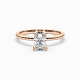 Cushion Shape Lab-Grown Diamond Solitaire Engagement Ring in 14K Gold – Classic Band