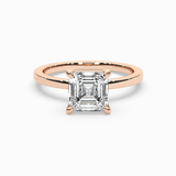 Asscher Cut Lab-Grown Diamond Solitaire Engagement Ring in 14K Gold – Classic Band