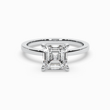 Asscher Cut Lab-Grown Diamond Solitaire Engagement Ring in 14K Gold – Classic Band