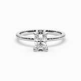 Cushion Shape Lab-Grown Diamond Solitaire Engagement Ring in 14K Gold – Classic Band