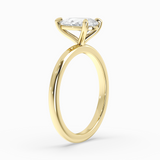 Pear Shape Lab-Grown Diamond Solitaire Engagement Ring in 14K Gold – Classic Band
