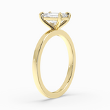Emerald Cut Lab-Grown Diamond Solitaire Engagement Ring in 14K Gold – Classic Band