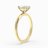 Oval Lab-Grown Diamond Solitaire Engagement Ring in 14K Gold – Classic Band