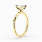 Cushion Shape Lab-Grown Diamond Solitaire Engagement Ring in 14K Gold – Classic Band