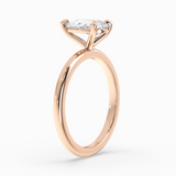 Pear Shape Lab-Grown Diamond Solitaire Engagement Ring in 14K Gold – Classic Band