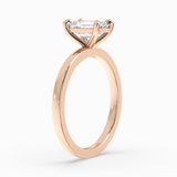 Emerald Cut Lab-Grown Diamond Solitaire Engagement Ring in 14K Gold – Classic Band