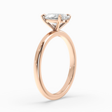 Oval Lab-Grown Diamond Solitaire Engagement Ring in 14K Gold – Classic Band