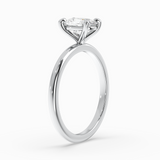 Cushion Shape Lab-Grown Diamond Solitaire Engagement Ring in 14K Gold – Classic Band
