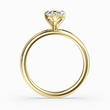 Pear Shape Lab-Grown Diamond Solitaire Engagement Ring in 14K Gold – Classic Band