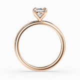 Cushion Shape Lab-Grown Diamond Solitaire Engagement Ring in 14K Gold – Classic Band