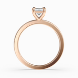 Emerald Cut Lab-Grown Diamond Solitaire Engagement Ring in 14K Gold – Classic Band