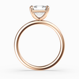 Asscher Cut Lab-Grown Diamond Solitaire Engagement Ring in 14K Gold – Classic Band