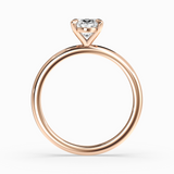 Oval Lab-Grown Diamond Solitaire Engagement Ring in 14K Gold – Classic Band