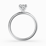 Cushion Shape Lab-Grown Diamond Solitaire Engagement Ring in 14K Gold – Classic Band