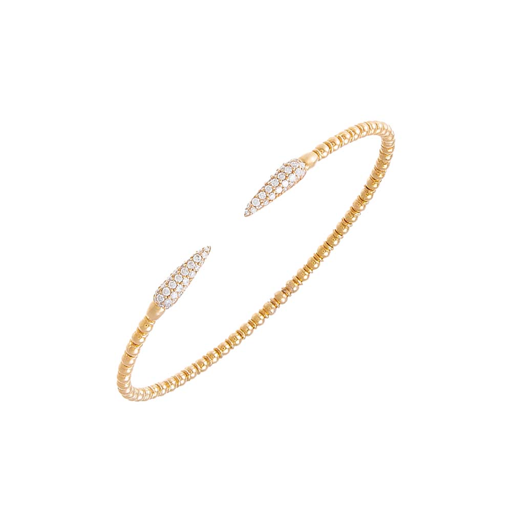 Diamond Pave Claw Beaded Flexible Bangle