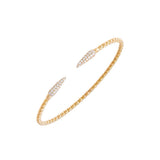 Diamond Pave Claw Beaded Flexible Bangle