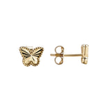Beaded Butterfly Stud with Diamond Cut Inside