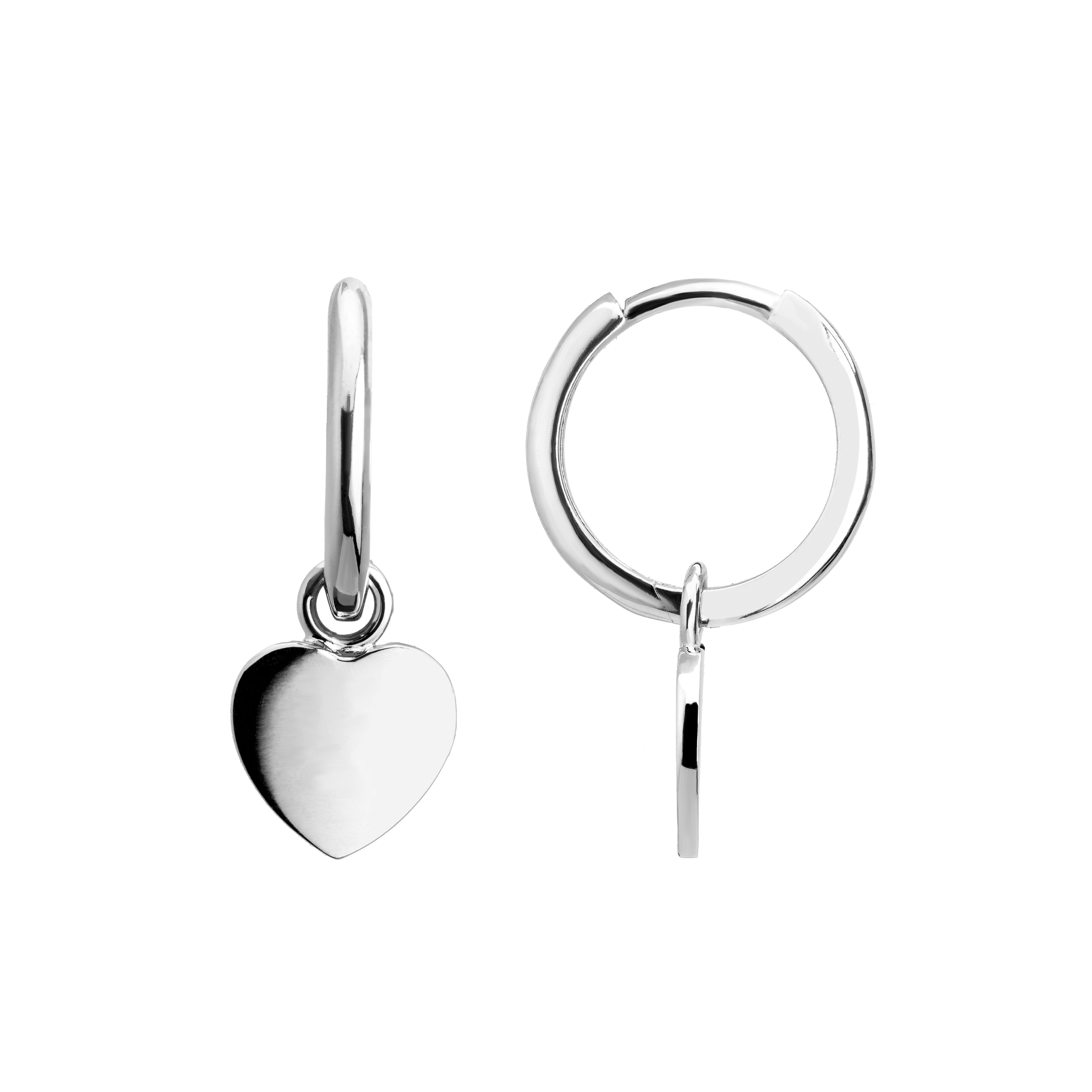Huggies with Small Heart Charm