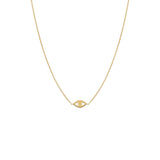 Mini Solid Evil Eye Necklace 14K