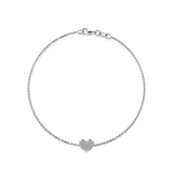 14K Gold Small Heart Pavé Diamond Bracelet