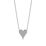 Diamond Pave Elongated Heart Pendant Necklace