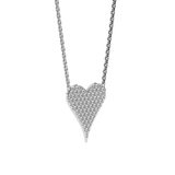 Diamond Pave Elongated Heart Pendant Necklace