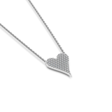 Diamond Pave Elongated Heart Pendant Necklace