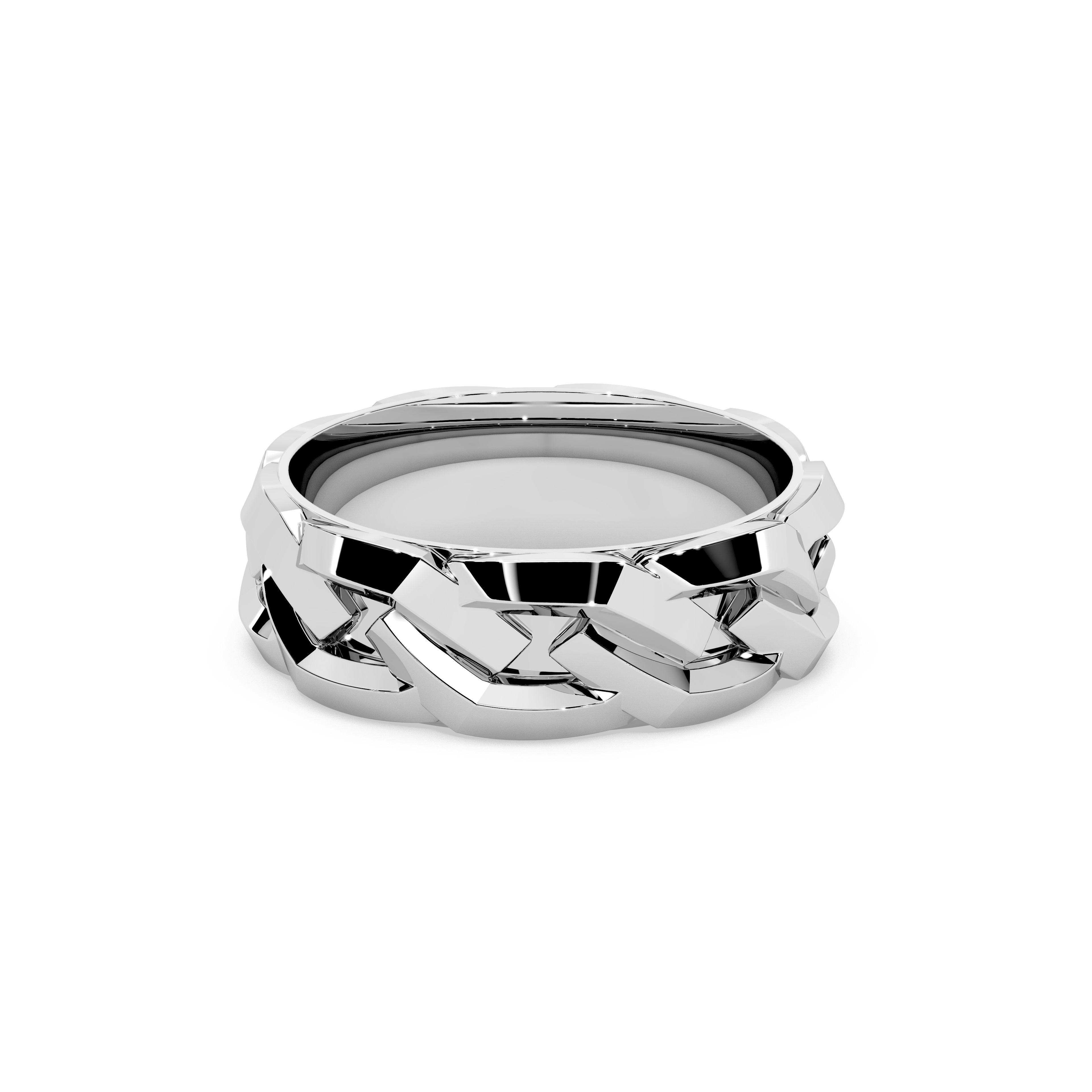 Cuban Facete Mens Ring