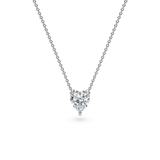 14K Gold Heart-Shape Lab Diamond Solitaire Necklace