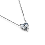 14K Gold Heart-Shape Lab Diamond Solitaire Necklace