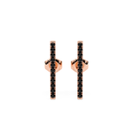 Black Diamond Bar Earrings