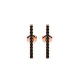 Black Diamond Bar Earrings