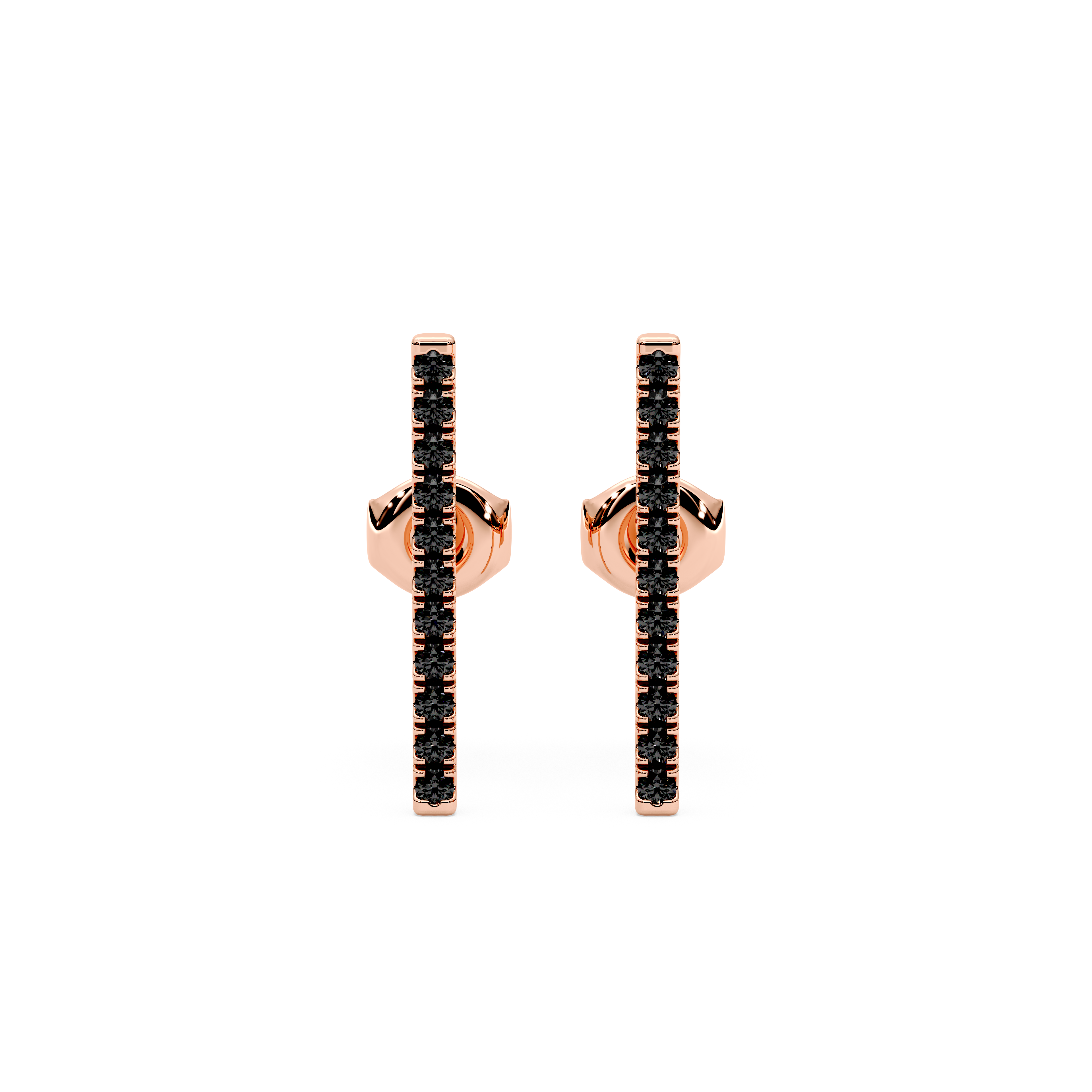 Black Diamond Bar Earrings