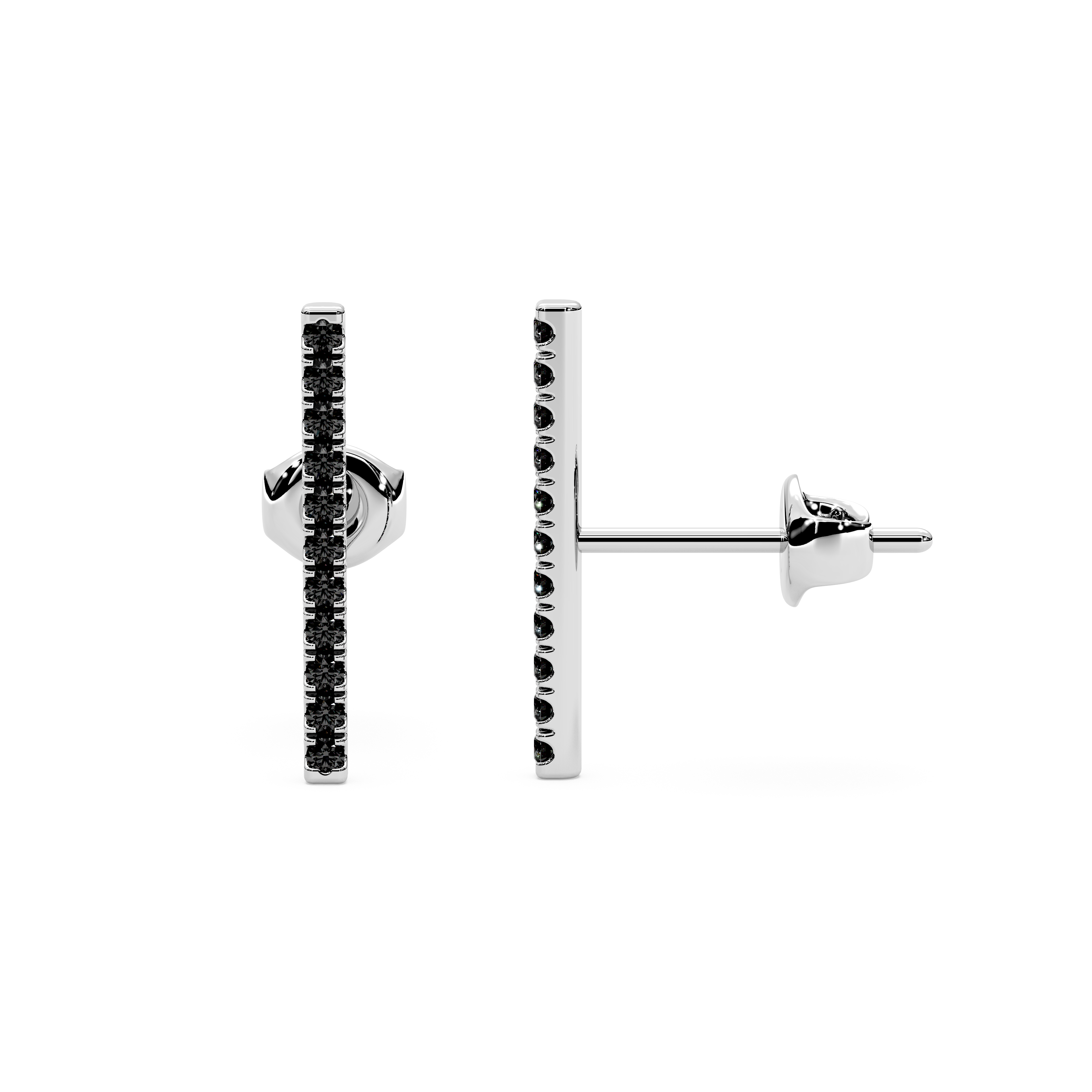 Black Diamond Bar Earrings