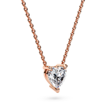 Heart-Shape Diamond Solitaire Necklace Thick Chain