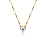 Heart-Shape Diamond Solitaire Necklace Thick Chain