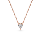 Heart-Shape Diamond Solitaire Necklace Thick Chain